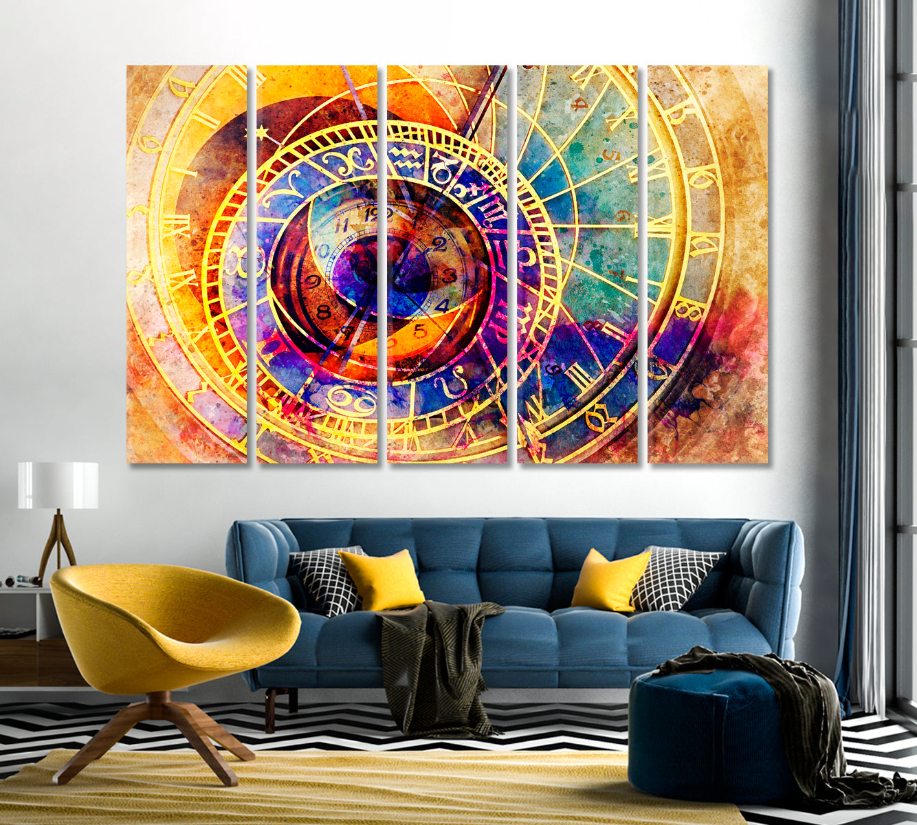 Abstract Astrological Zodiac Symbols Canvas Print-Canvas Print-CetArt-1 Panel-24x16 inches-CetArt