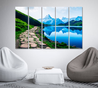 Bachalpsee Lake Swiss Alps Amazing Landscape Canvas Print-Canvas Print-CetArt-1 Panel-24x16 inches-CetArt