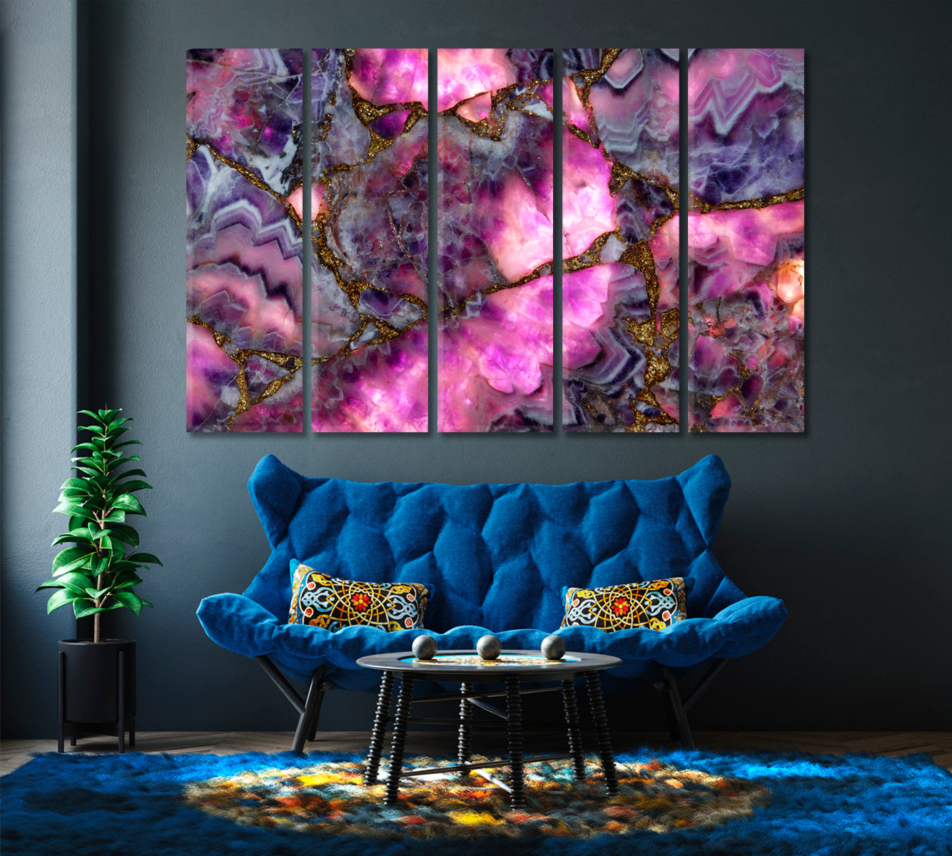 Natural Purple Amethyst Canvas Print-Canvas Print-CetArt-1 Panel-24x16 inches-CetArt