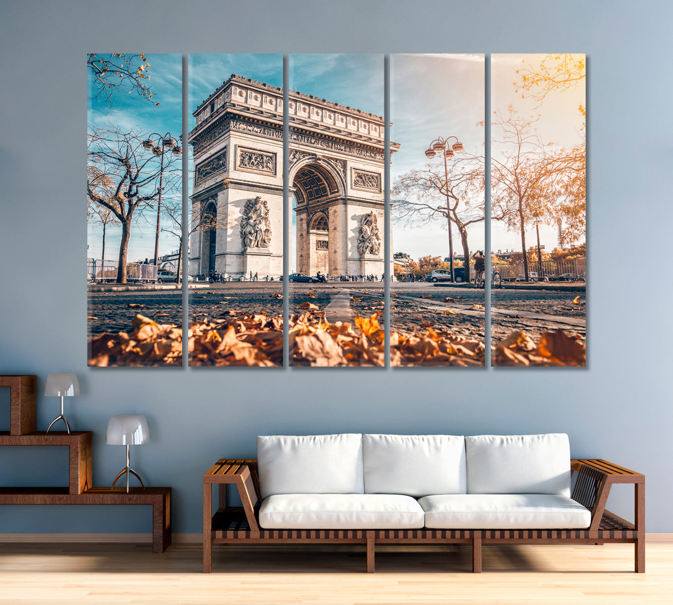 Arc De Triomphe Golden Autumn in Paris Canvas Print-Canvas Print-CetArt-1 Panel-24x16 inches-CetArt