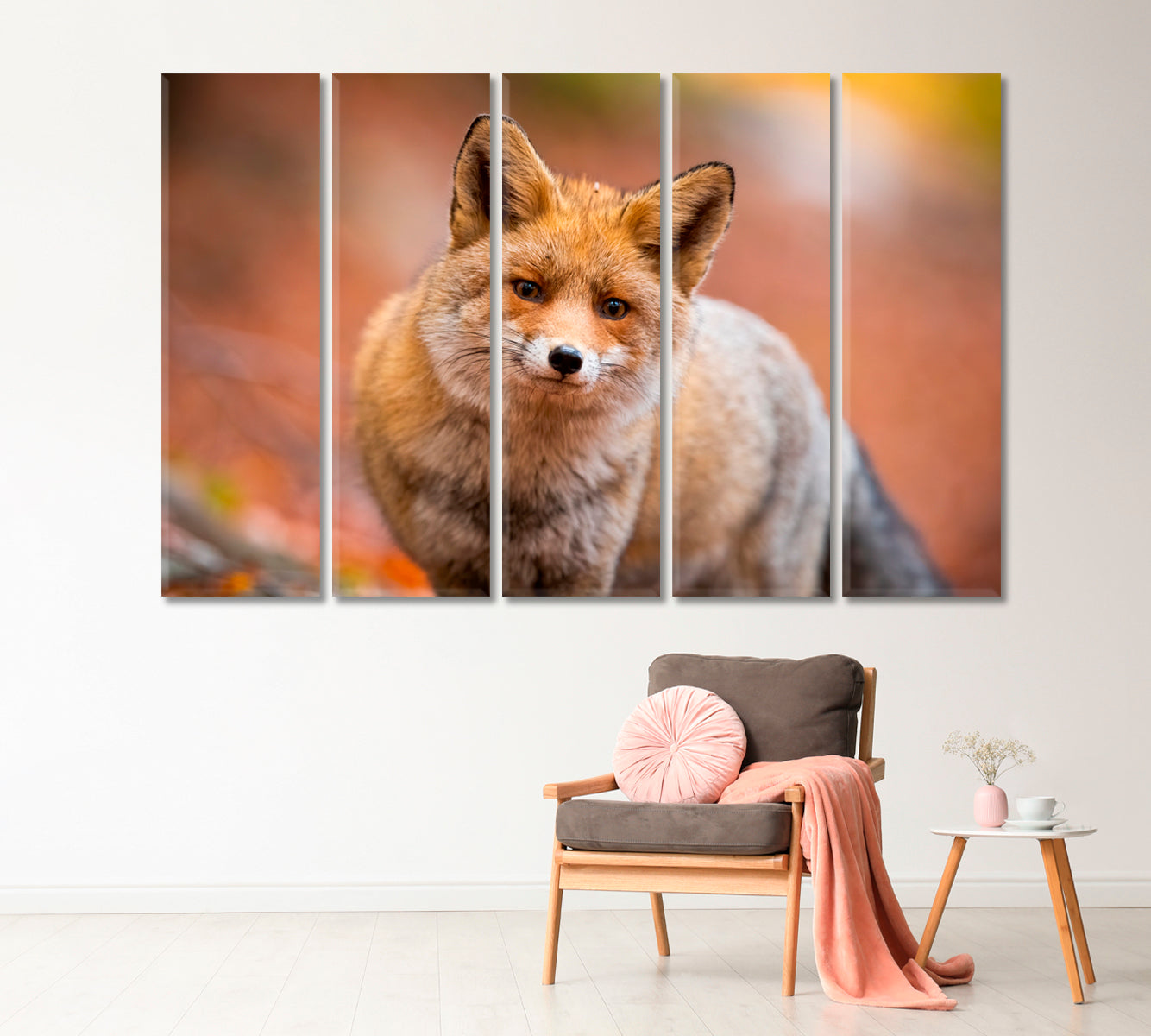 Red Furry Fox Canvas Print-Canvas Print-CetArt-1 Panel-24x16 inches-CetArt