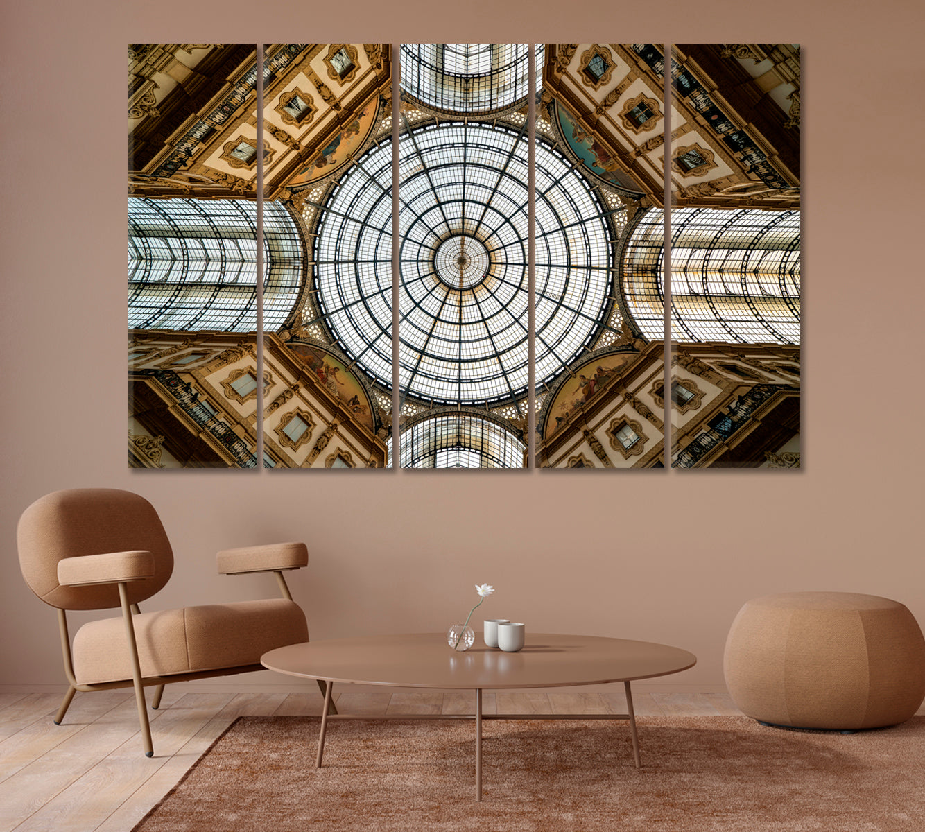 Vittorio Emanuele Gallery Ceiling in Milan Canvas Print-Canvas Print-CetArt-1 Panel-24x16 inches-CetArt