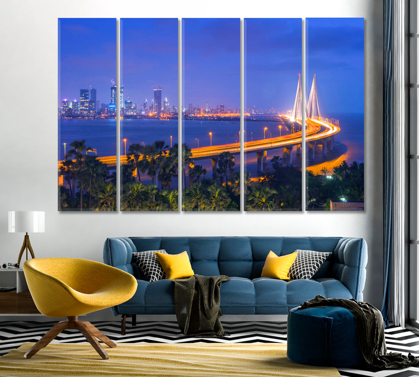 Bandra Worli Sea Link Mumbai India Canvas Print-Canvas Print-CetArt-1 Panel-24x16 inches-CetArt