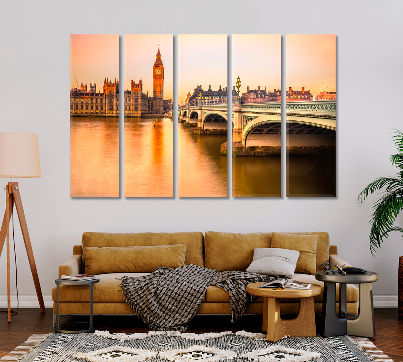 Big Ben House of Parliament and Westminster Bridge London Canvas Print-Canvas Print-CetArt-1 Panel-24x16 inches-CetArt