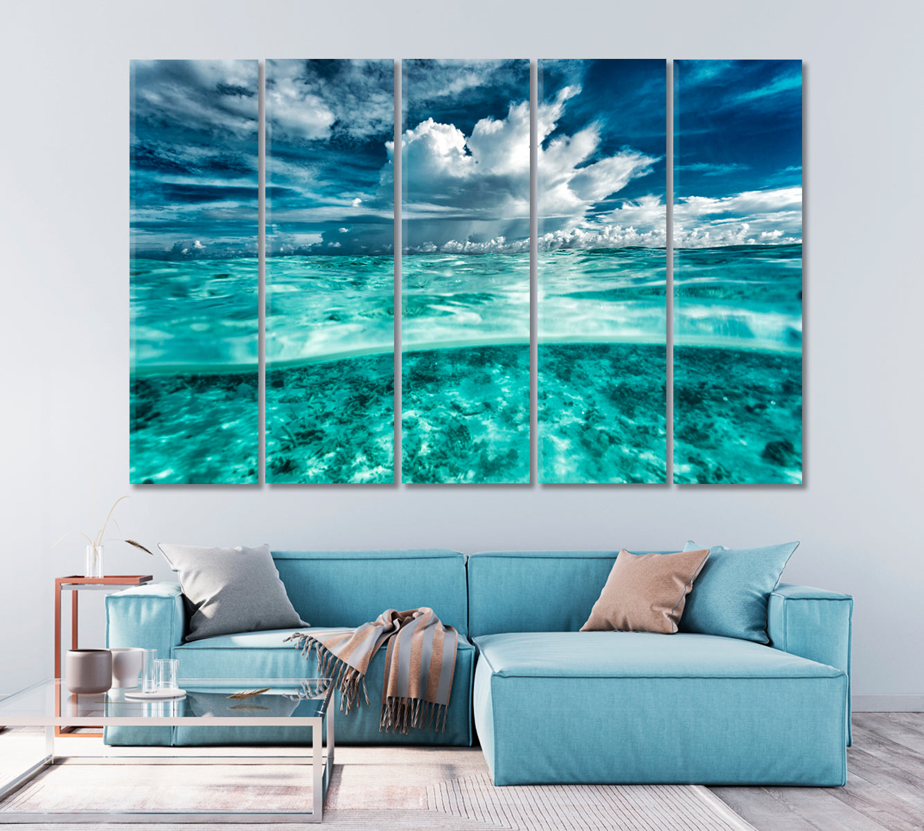 Seascape Coral Gardens under Clear Water Canvas Print-Canvas Print-CetArt-1 Panel-24x16 inches-CetArt