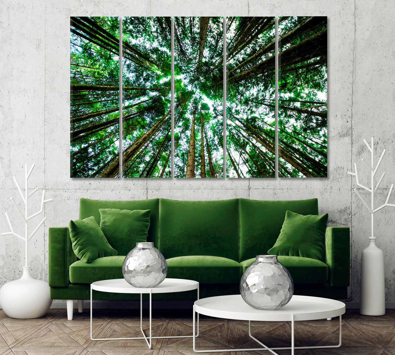 Bottom View of Giant Green Trees Canvas Print-CetArt-1 Panel-24x16 inches-CetArt