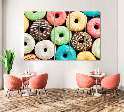 Colorful Donuts Canvas Print-Canvas Print-CetArt-1 Panel-24x16 inches-CetArt