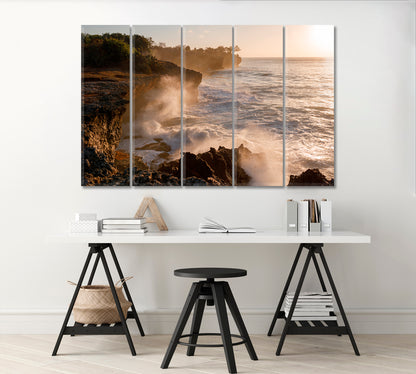 Rocky Сoast With Raging Waves Canvas Print-Canvas Print-CetArt-1 Panel-24x16 inches-CetArt