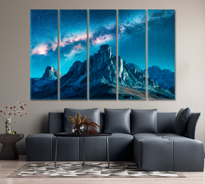 Milky Way in Dolomites Alps Italy Canvas Print-Canvas Print-CetArt-1 Panel-24x16 inches-CetArt