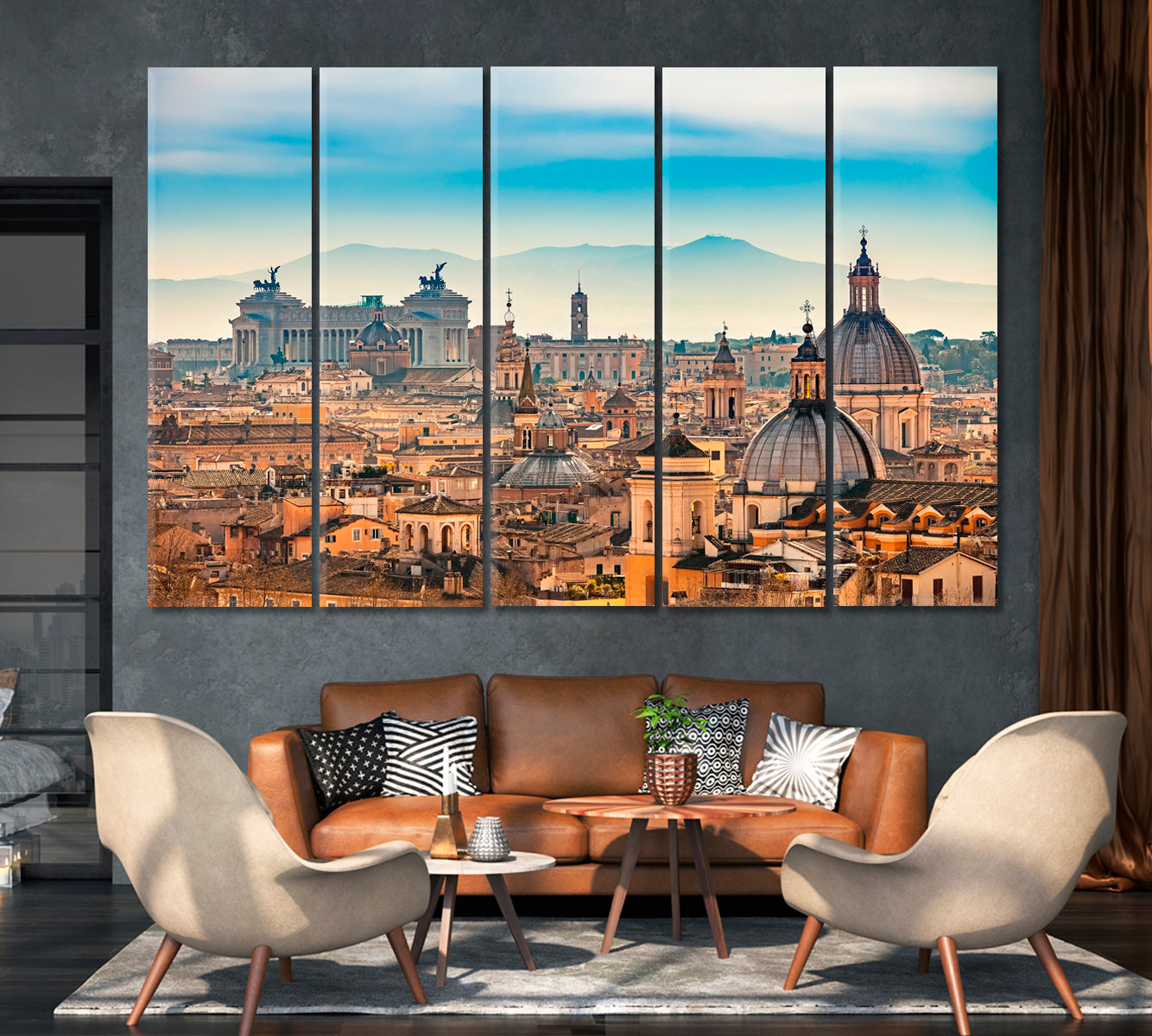 View of Rome from Castel Sant'Angelo Canvas Print-Canvas Print-CetArt-1 Panel-24x16 inches-CetArt