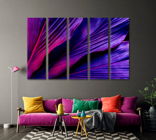 Purple Tropical Leaves Canvas Print-Canvas Print-CetArt-1 Panel-24x16 inches-CetArt