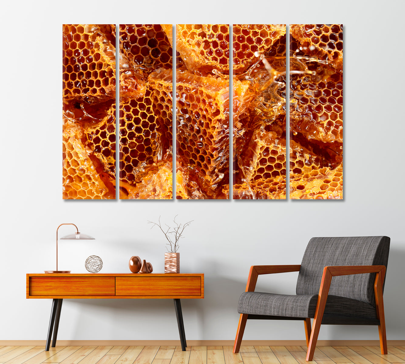 Honeycombs with Honey Canvas Print-Canvas Print-CetArt-1 Panel-24x16 inches-CetArt