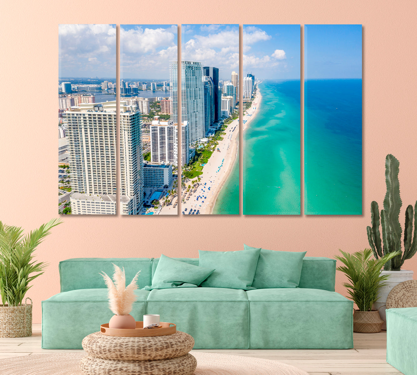 Miami Coast Canvas Print-Canvas Print-CetArt-1 Panel-24x16 inches-CetArt