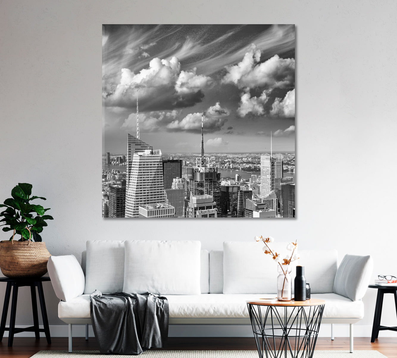 Skyscrapers of Manhattan New York Canvas Print-Canvas Print-CetArt-1 panel-12x12 inches-CetArt