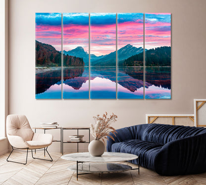 Dramatic Sunset at Obersee Lake Swiss Alps Switzerland Canvas Print-Canvas Print-CetArt-1 Panel-24x16 inches-CetArt