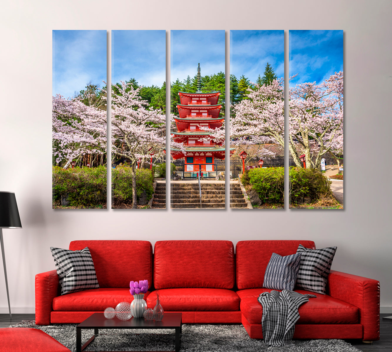 Chureito Pagoda in Arakurayama Sengen Park Japan Canvas Print-Canvas Print-CetArt-1 Panel-24x16 inches-CetArt