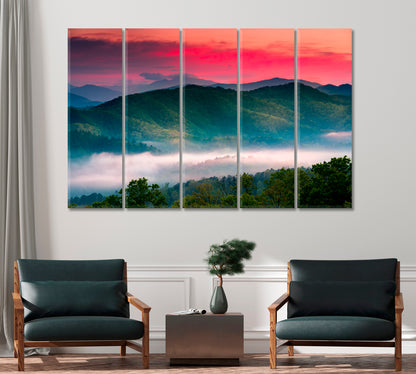 Foggy Great Smoky Mountains National Park Canvas Print-Canvas Print-CetArt-1 Panel-24x16 inches-CetArt