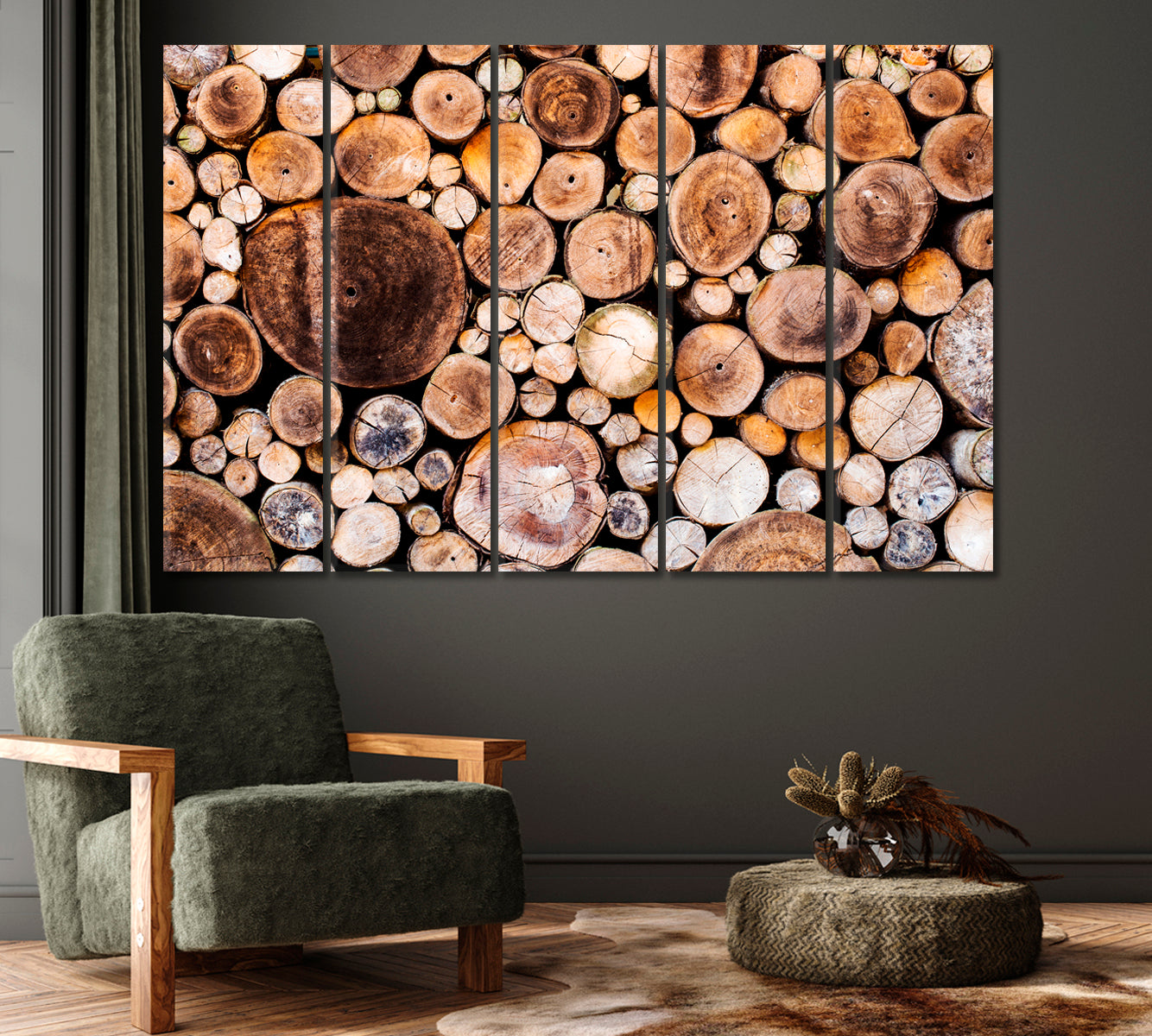 Stunningly Laid Out Cut Logs Canvas Print-Canvas Print-CetArt-1 Panel-24x16 inches-CetArt