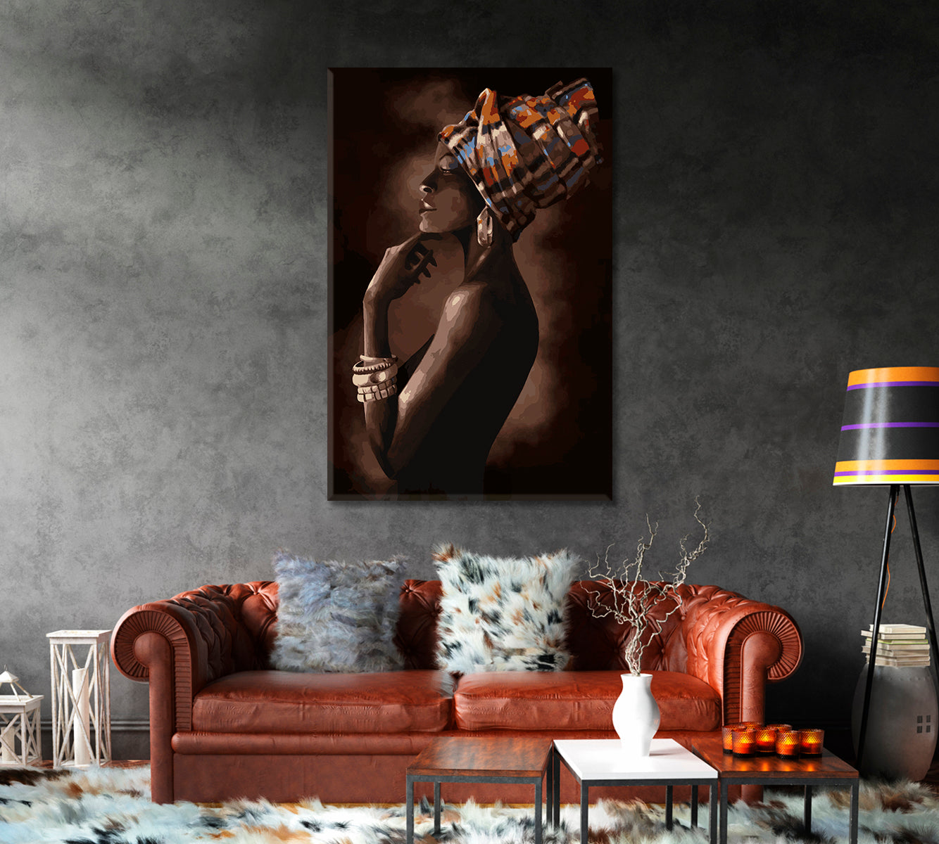 Beautiful African Woman Canvas Print-Canvas Print-CetArt-1 panel-16x24 inches-CetArt