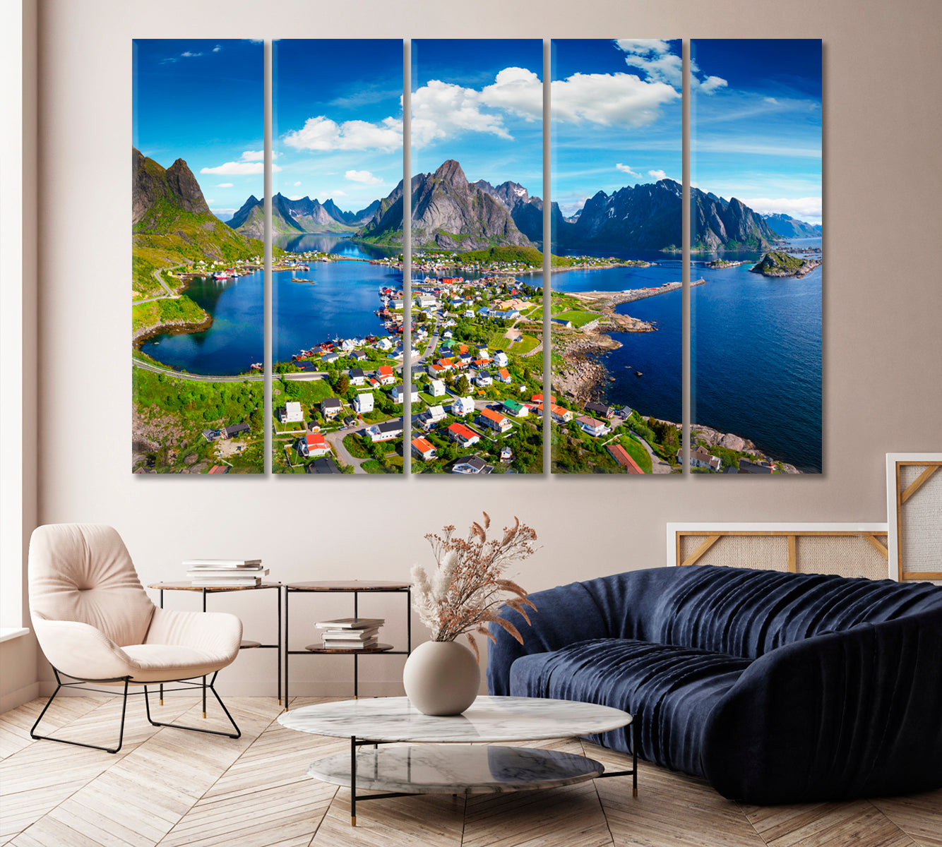 Reine Village in Lofoten Norway Canvas Print-Canvas Print-CetArt-1 Panel-24x16 inches-CetArt