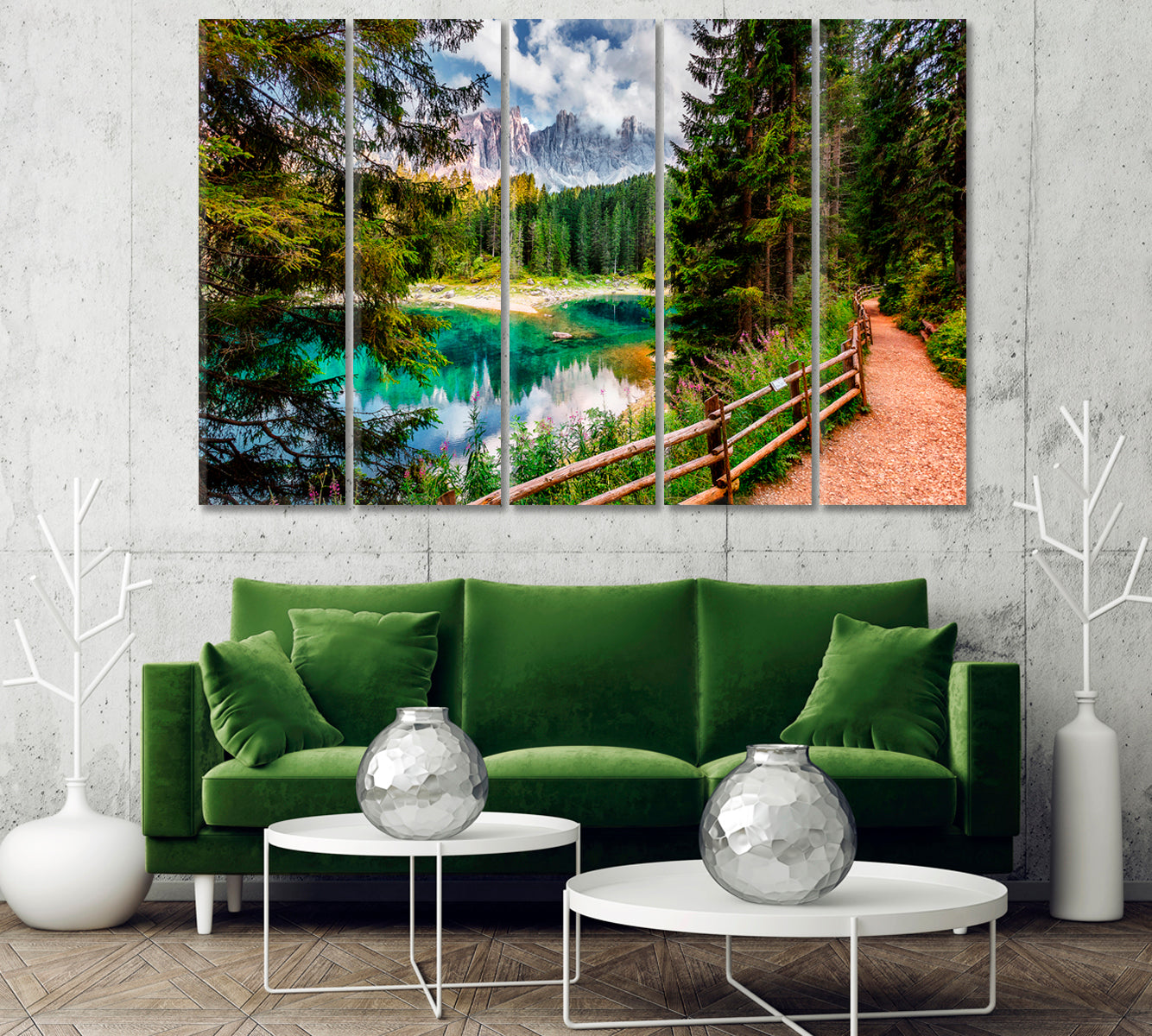 Emerald Lake Lago di Carezza Dolomites Italy Canvas Print-Canvas Print-CetArt-1 Panel-24x16 inches-CetArt