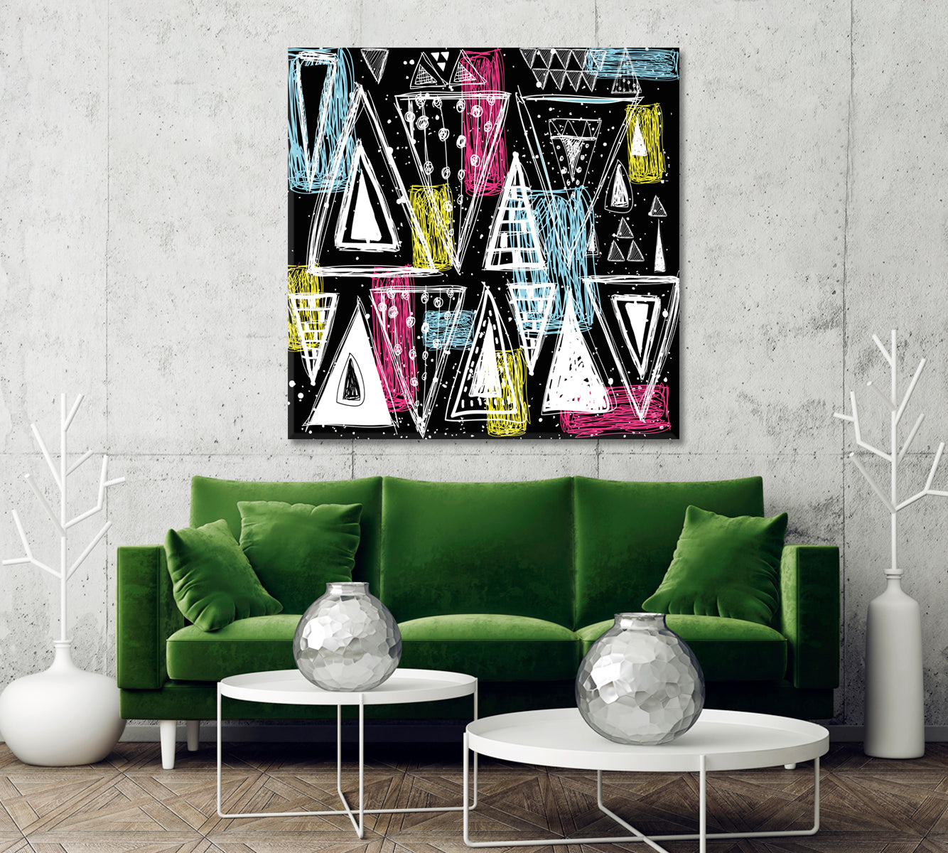 Abstract Ethnic Drawing Canvas Print-Canvas Print-CetArt-1 panel-12x12 inches-CetArt