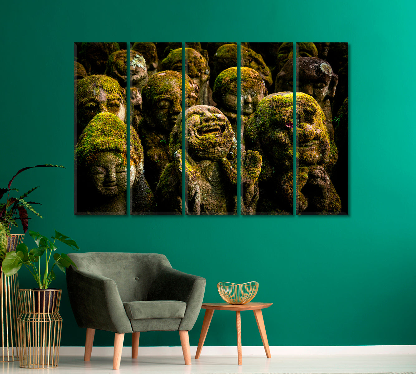 Otagi Nenbutsu Ji Temple in Kyoto Features of Buddha Statues Canvas Print-Canvas Print-CetArt-1 Panel-24x16 inches-CetArt