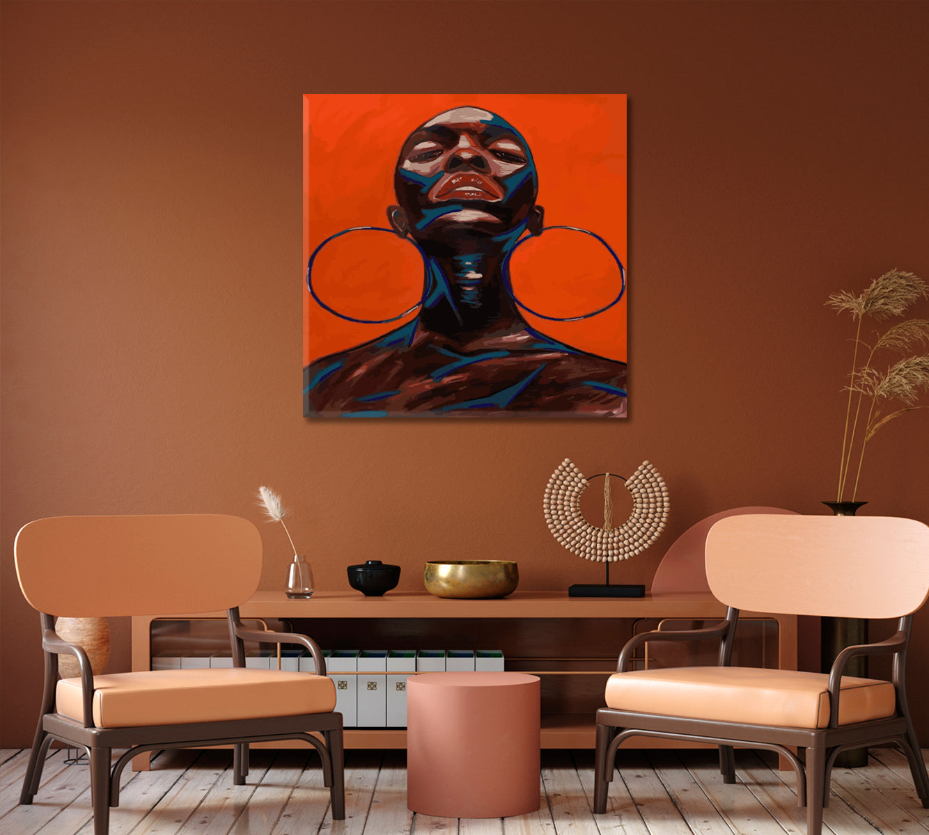 Abstract Portrait of African Woman Canvas Print-Canvas Print-CetArt-1 panel-12x12 inches-CetArt