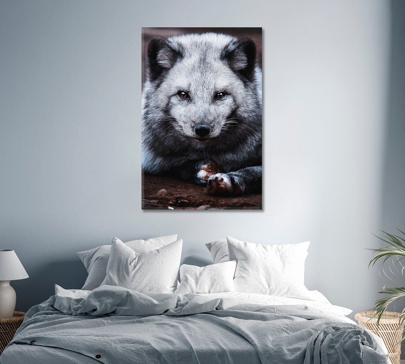 Beautiful Arctic Fox Canvas Print-Canvas Print-CetArt-1 panel-16x24 inches-CetArt