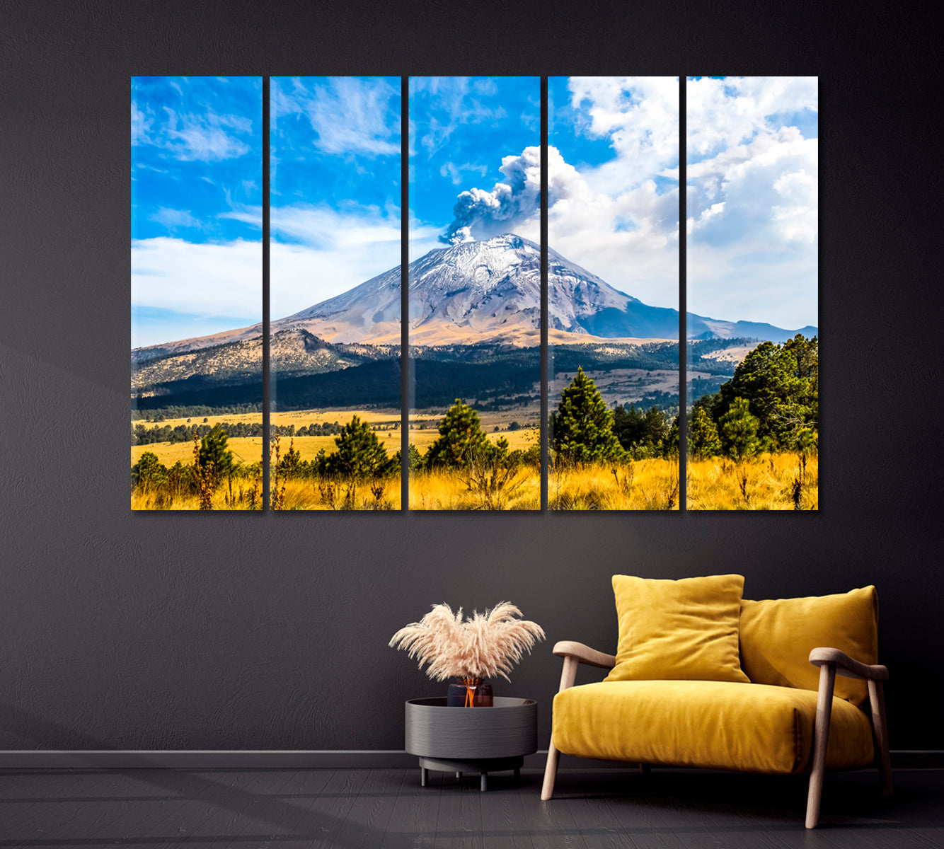 Active Popocatepetl Volcano in Mexico Canvas Print-Canvas Print-CetArt-1 Panel-24x16 inches-CetArt