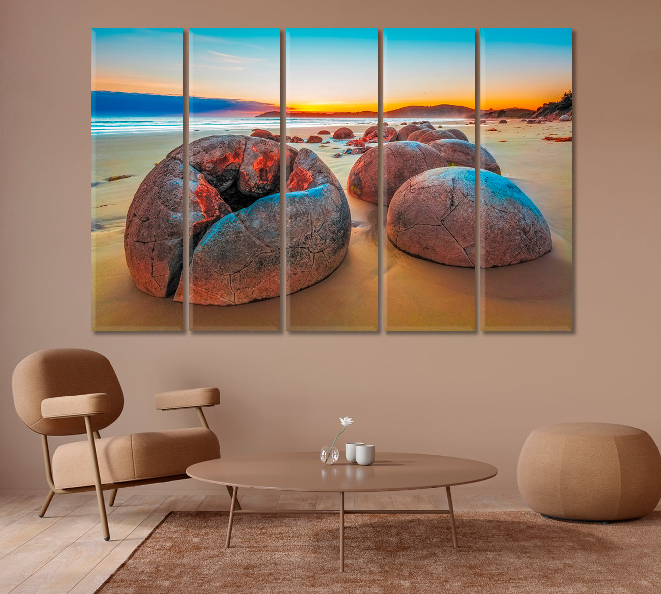 Moeraki Boulders at Koekohe Beach New Zealand Canvas Print-Canvas Print-CetArt-1 Panel-24x16 inches-CetArt