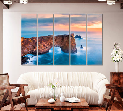 Dyrholaey Rocks at Sunset South Coast of Iceland Canvas Print-Canvas Print-CetArt-1 Panel-24x16 inches-CetArt