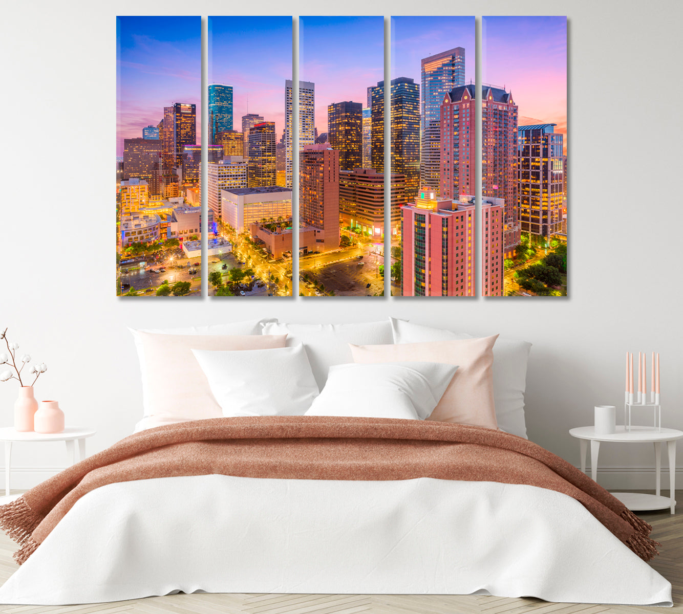 Houston Skyscrapers USA Canvas Print-Canvas Print-CetArt-1 Panel-24x16 inches-CetArt