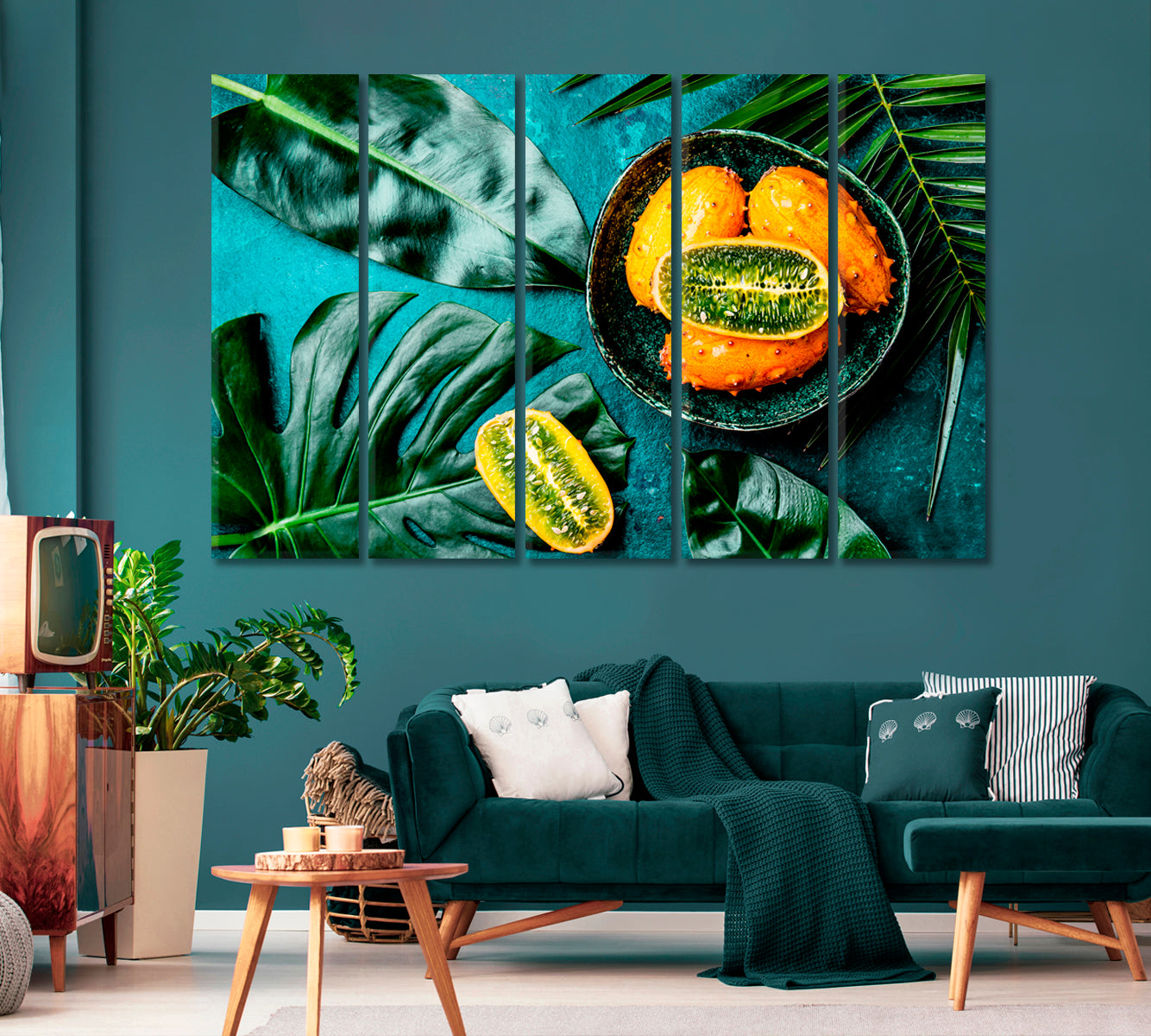 Tropical Fruit Kiwano Passion Fruit Canvas Print-Canvas Print-CetArt-1 Panel-24x16 inches-CetArt