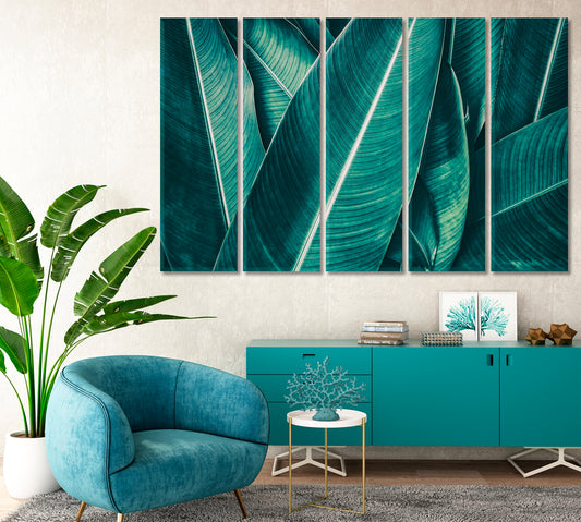 Large Tropical Leaves Canvas Print-Canvas Print-CetArt-1 Panel-24x16 inches-CetArt