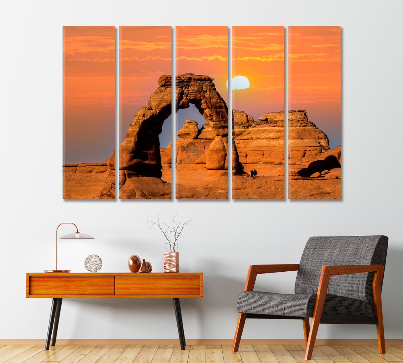 Delicate Arch at Sunset in Arches National Park Utah Canvas Print-Canvas Print-CetArt-1 Panel-24x16 inches-CetArt