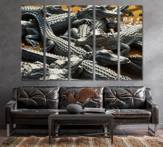 Alligators Canvas Print-Canvas Print-CetArt-1 Panel-24x16 inches-CetArt