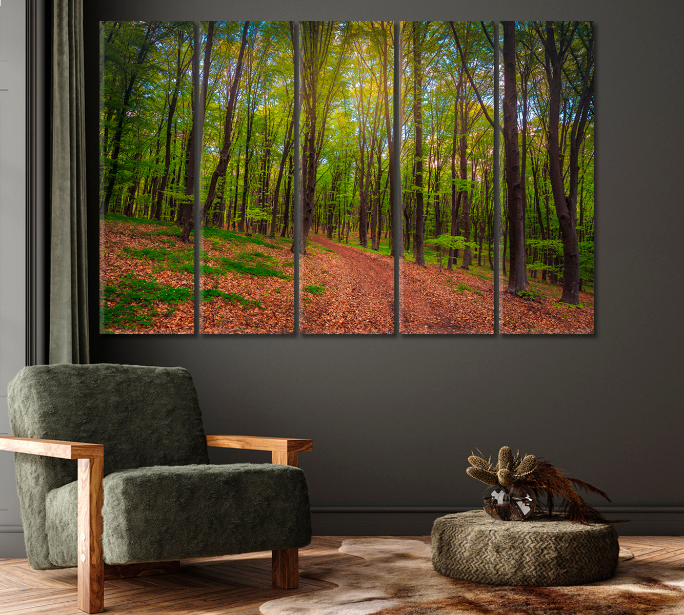 Spring Forest Landscape Canvas Print-Canvas Print-CetArt-1 Panel-24x16 inches-CetArt