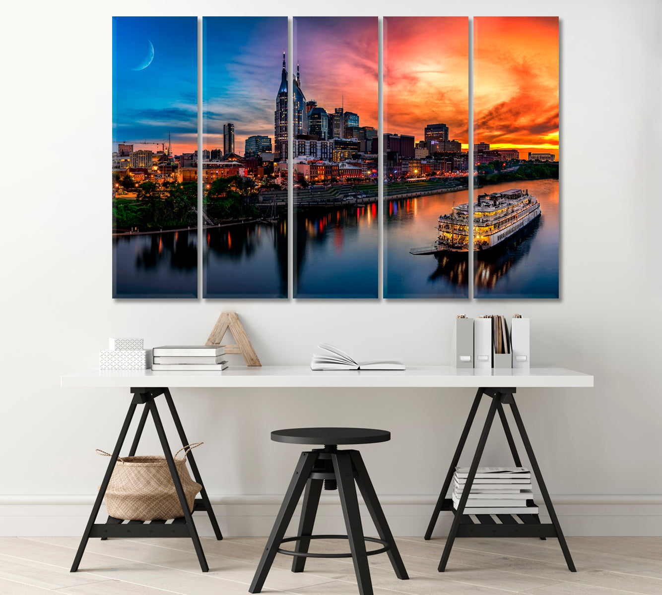 Sunset over Nashville Tennessee USA Canvas Print-Canvas Print-CetArt-1 Panel-24x16 inches-CetArt