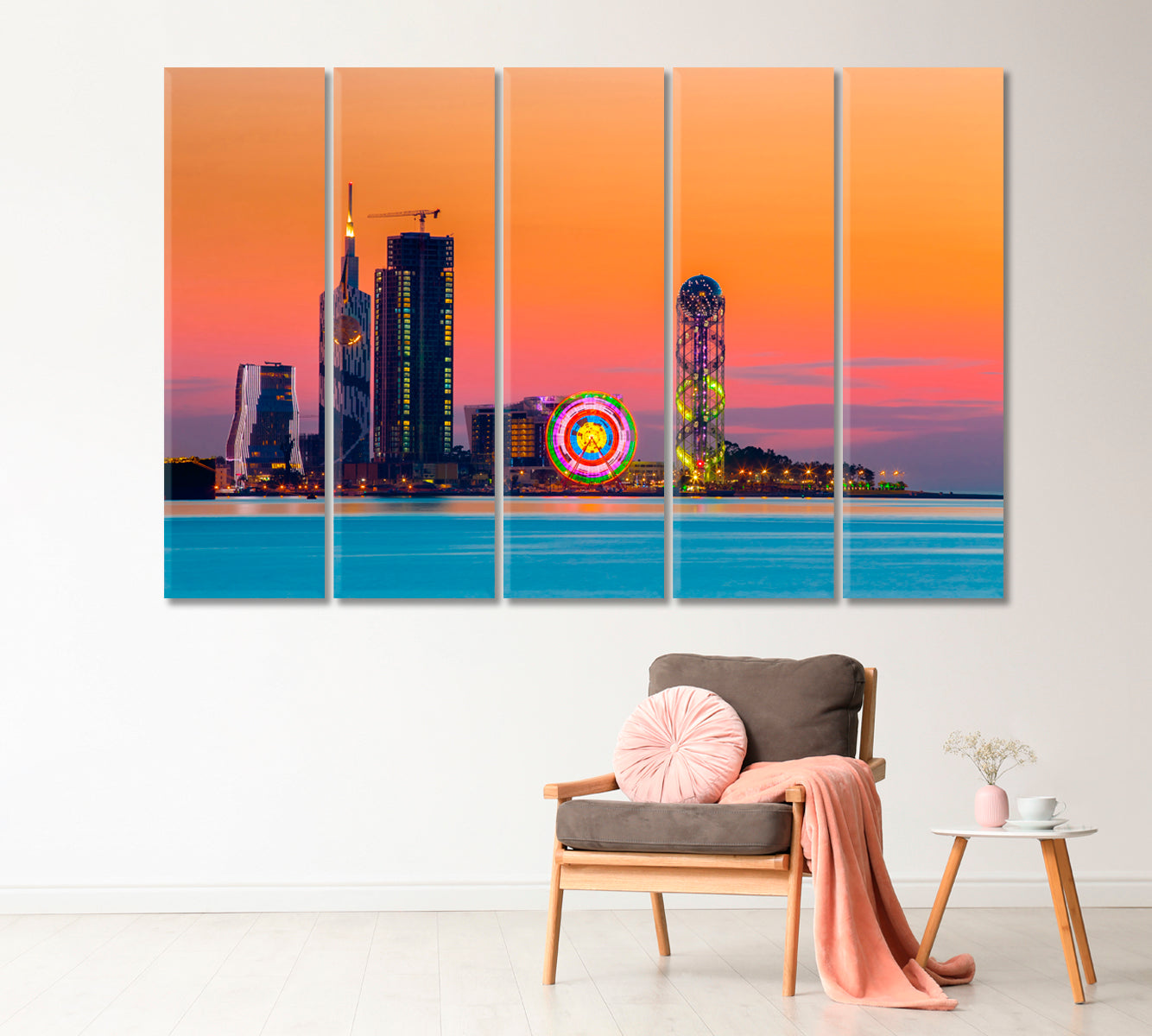 Skyscrapers and Towers Batumi at Sunset Georgia Canvas Print-Canvas Print-CetArt-1 Panel-24x16 inches-CetArt