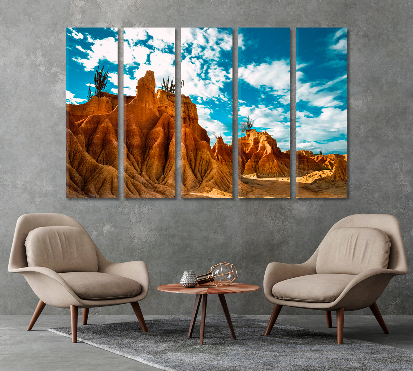 Big Orange Sand Stones of Tatacoa Desert Colombia Canvas Print-Canvas Print-CetArt-1 Panel-24x16 inches-CetArt