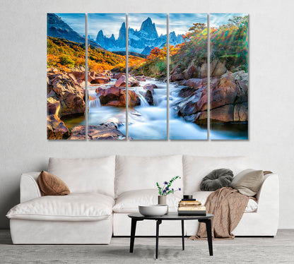 Mount Fitzroy on the Border Chile and Argentina Canvas Print-Canvas Print-CetArt-1 Panel-24x16 inches-CetArt