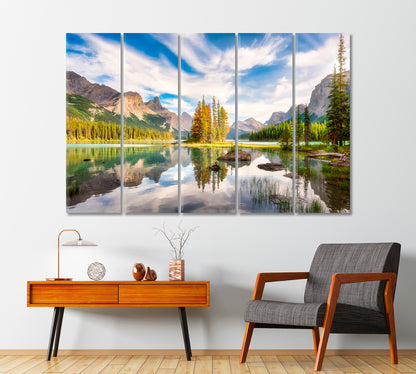 Spirit Island Maligne Lake Jasper National Park Canada Canvas Print-Canvas Print-CetArt-1 Panel-24x16 inches-CetArt