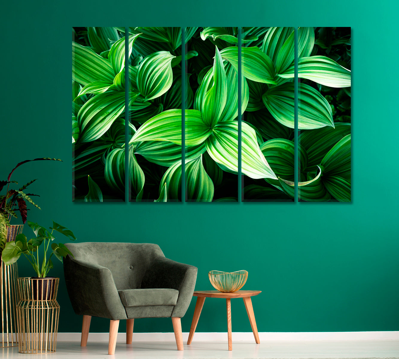 Leaves of Green Plants Canvas Print-Canvas Print-CetArt-1 Panel-24x16 inches-CetArt