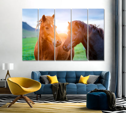 Icelandic Horses Canvas Print-Canvas Print-CetArt-1 Panel-24x16 inches-CetArt