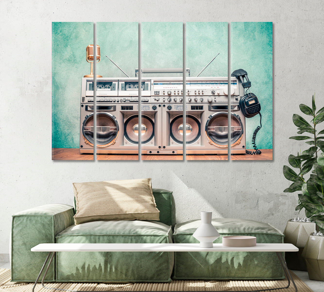 Retro Ghettoblaster Canvas Print-Canvas Print-CetArt-1 Panel-24x16 inches-CetArt