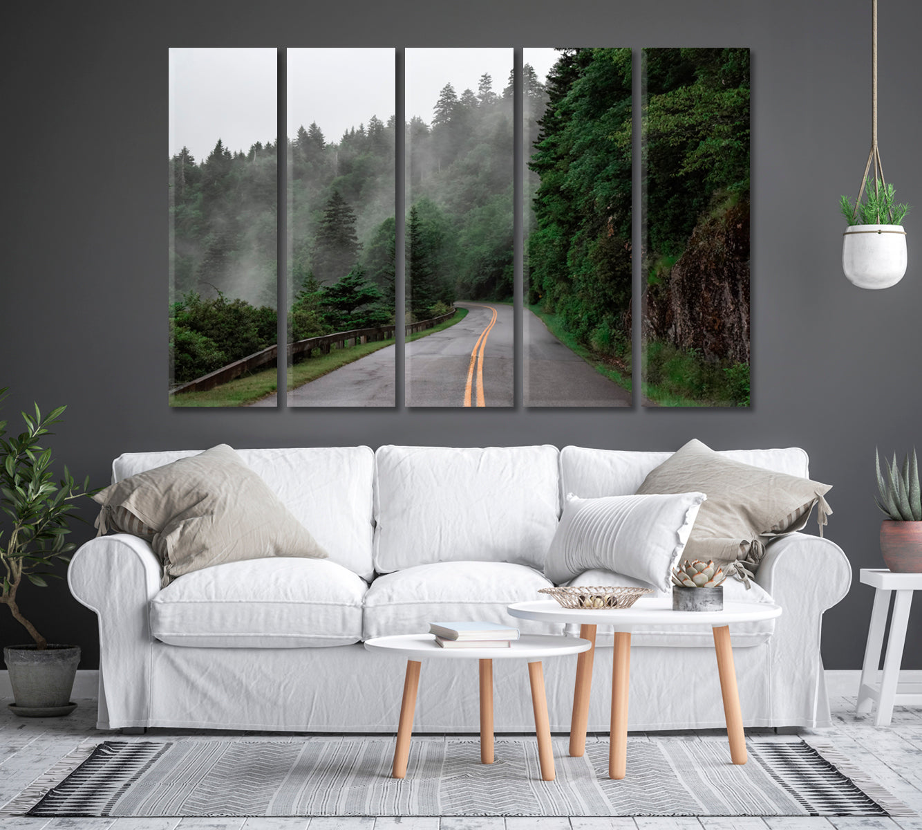 Blue Ridge Parkway on Misty Day Canvas Print-Canvas Print-CetArt-1 Panel-24x16 inches-CetArt