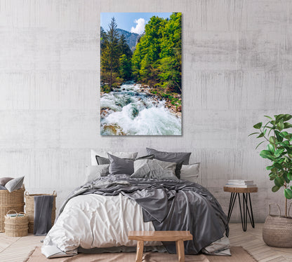 Savica Waterfall Slovenia Alps Beautiful Nature Canvas Print-Canvas Print-CetArt-1 panel-16x24 inches-CetArt