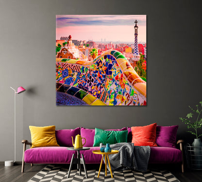 Park Guell Barcelona Spain Canvas Print-Canvas Print-CetArt-1 panel-12x12 inches-CetArt