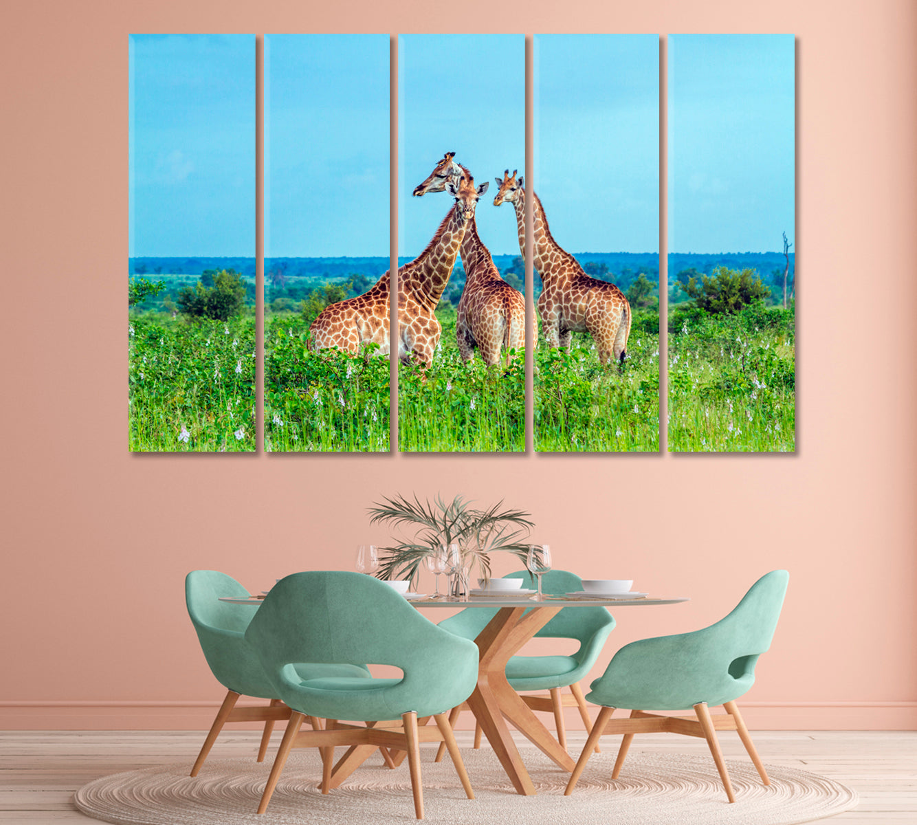 Three Giraffes in Kruger National Park Africa Canvas Print-Canvas Print-CetArt-1 Panel-24x16 inches-CetArt